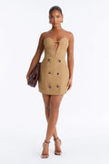 Julieta Double Breasted Mini Dress - Khaki