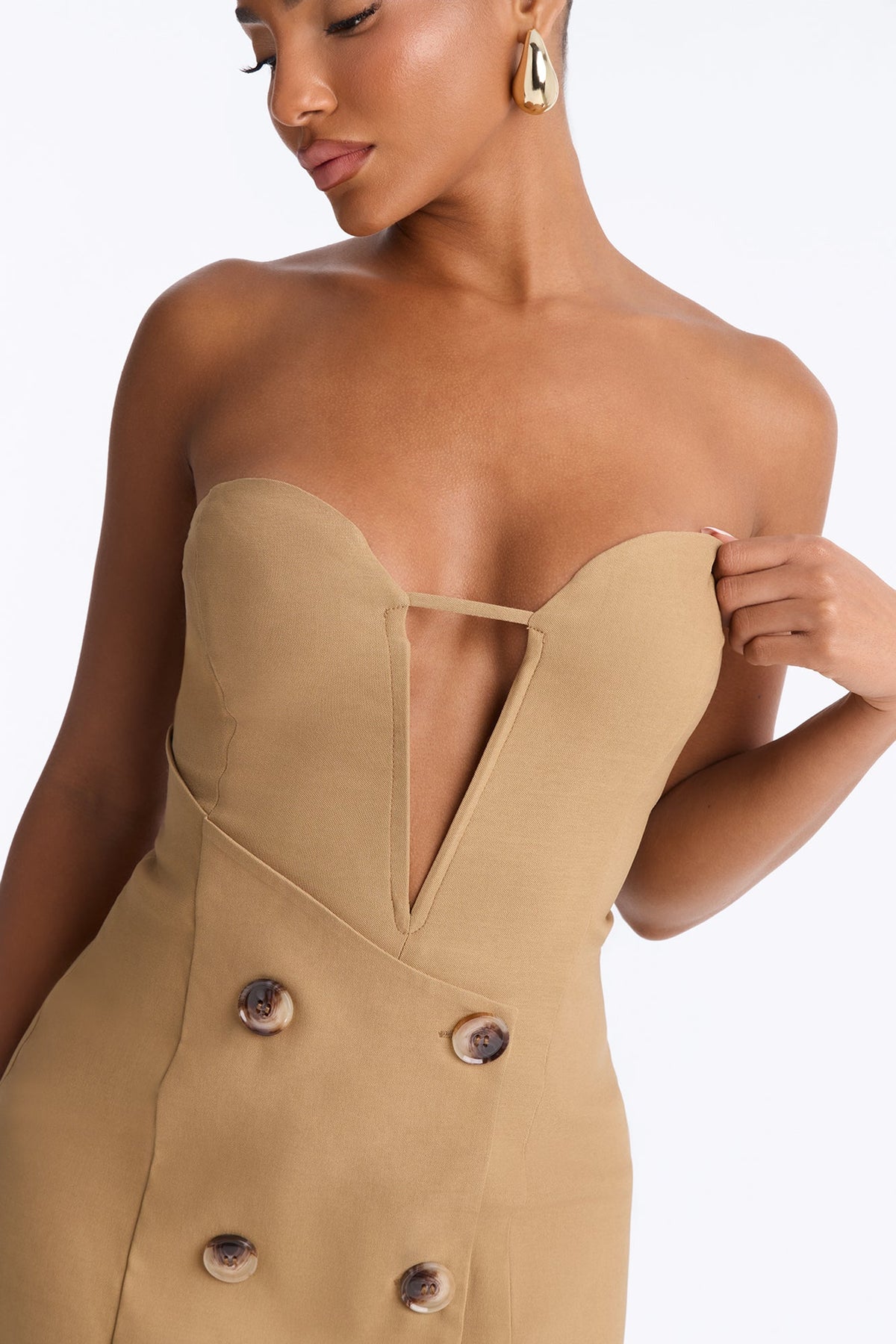 Julieta Double Breasted Mini Dress - Khaki