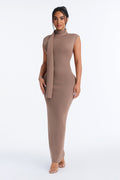 Devan Backless Sweater Maxi Dress - Mocha