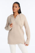 Bianca Oversized Hooded Pullover Sweater - Oatmeal