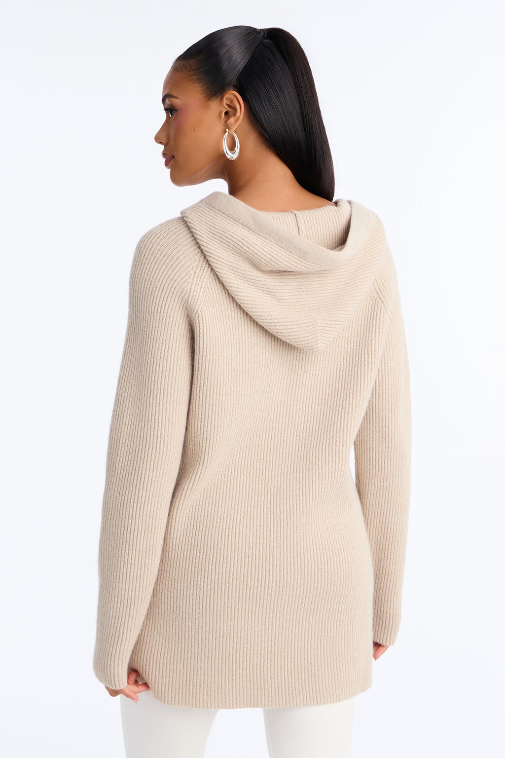 Bianca Oversized Hooded Pullover Sweater - Oatmeal