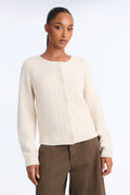 Fuzzy Feeling Cable Knit Cardigan - Ivory