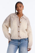 Autumn Charm Oversized Cardigan - Cream/combo