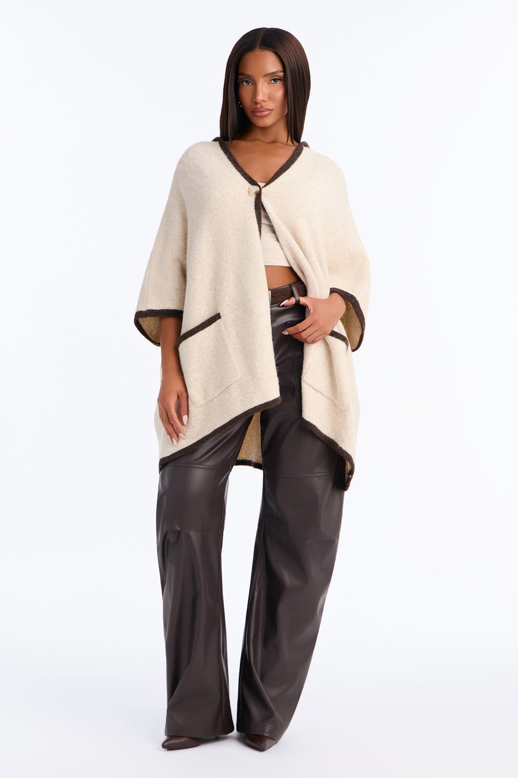 Mia Hooded Button Up Cardigan - Oatmeal/combo