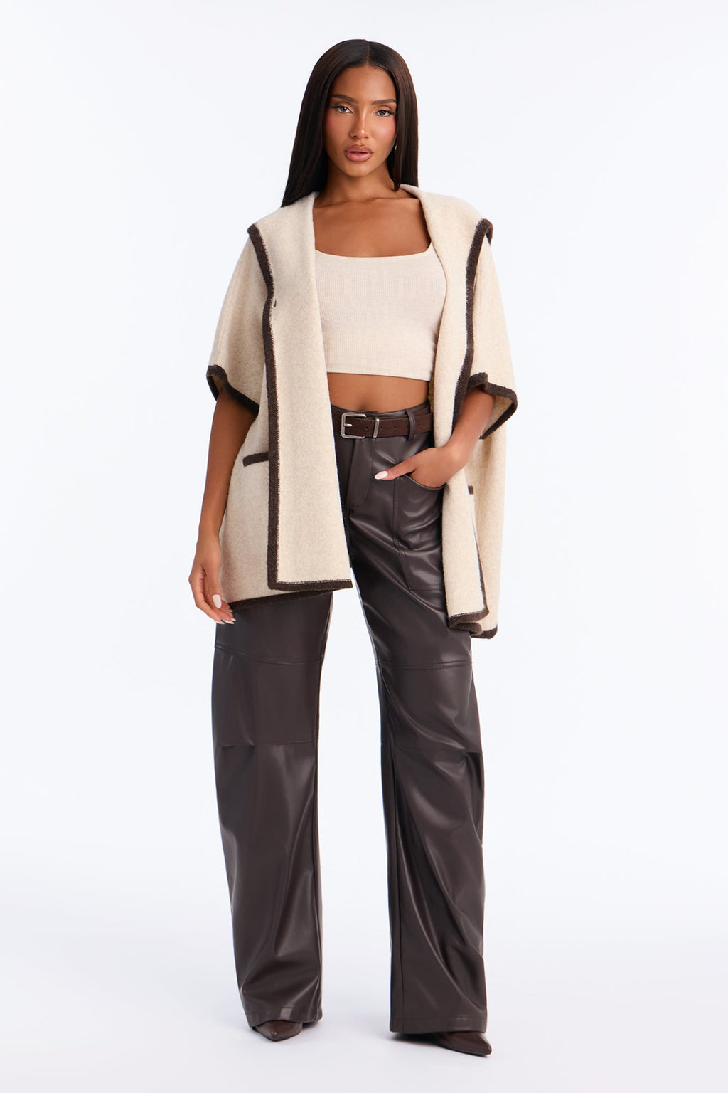 Mia Hooded Button Up Cardigan - Oatmeal/combo