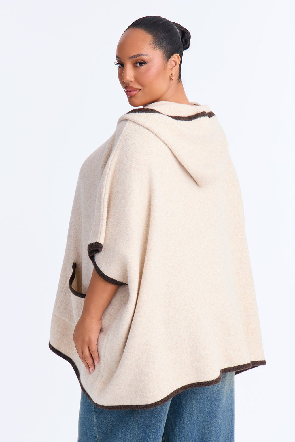 Mia Hooded Button Up Cardigan - Oatmeal/combo