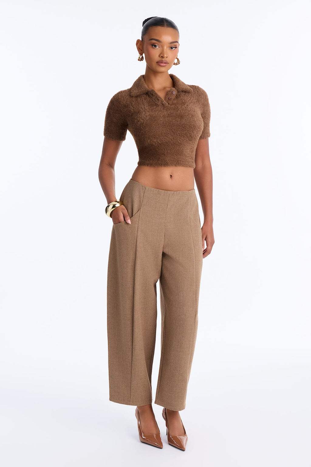 Malina Short Sleeve Pullover Sweater - Chocolate