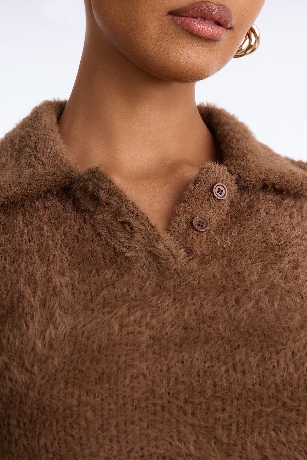 Malina Short Sleeve Pullover Sweater - Chocolate