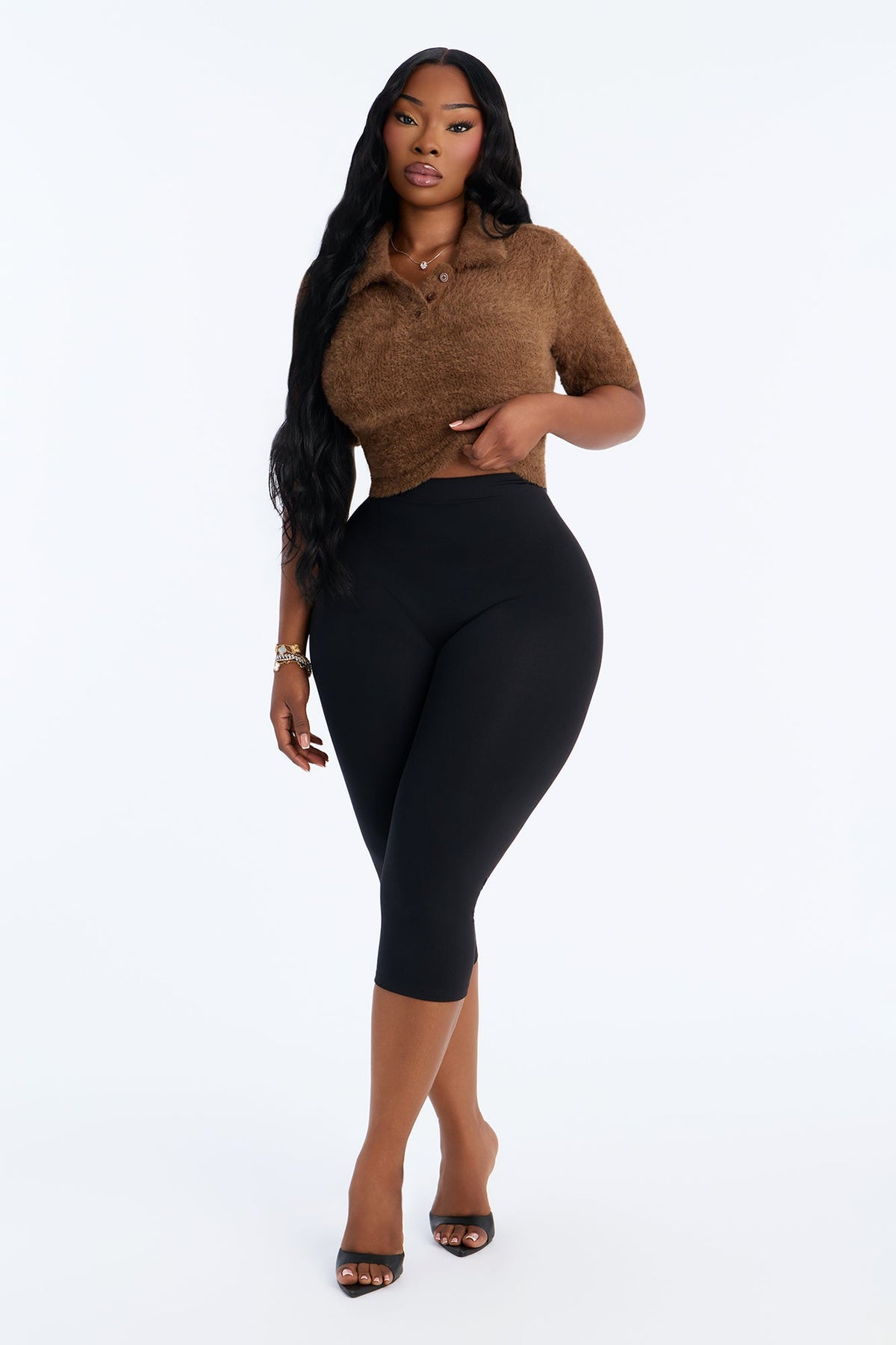 Malina Short Sleeve Pullover Sweater - Chocolate