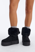 Cold Girl Era Platform Booties - Black