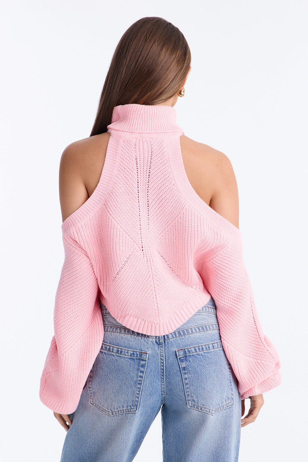 Karasi Cold Shoulder Sweater - Light Pink