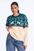 Wrapped With Love Pullover Sweater - Green/combo