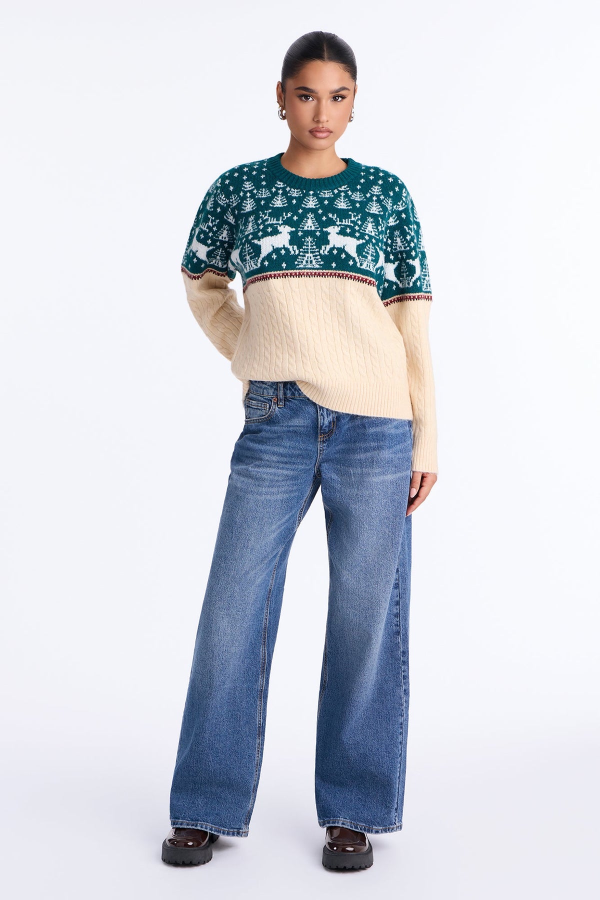 Wrapped With Love Pullover Sweater - Green/combo