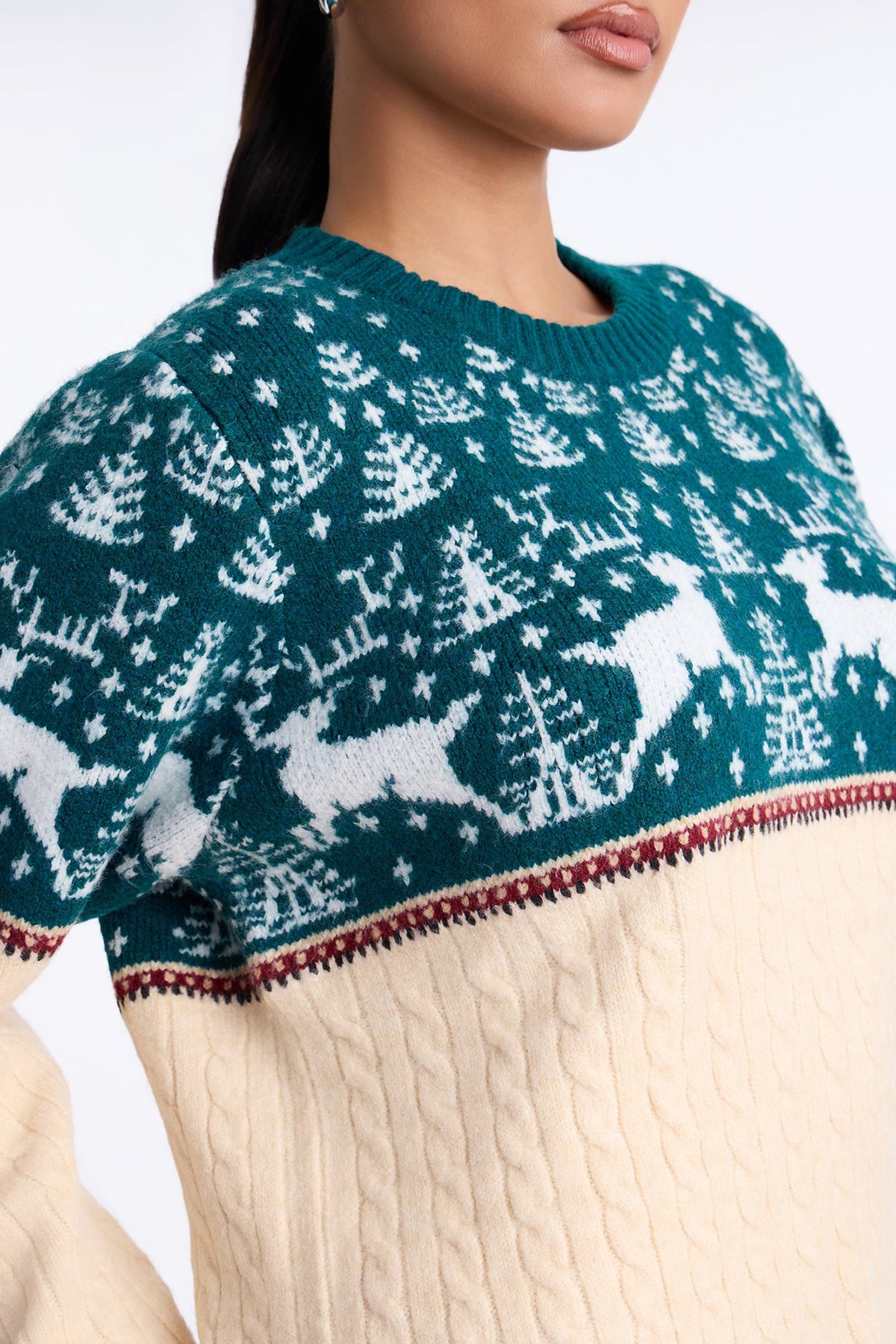 Wrapped With Love Pullover Sweater - Green/combo