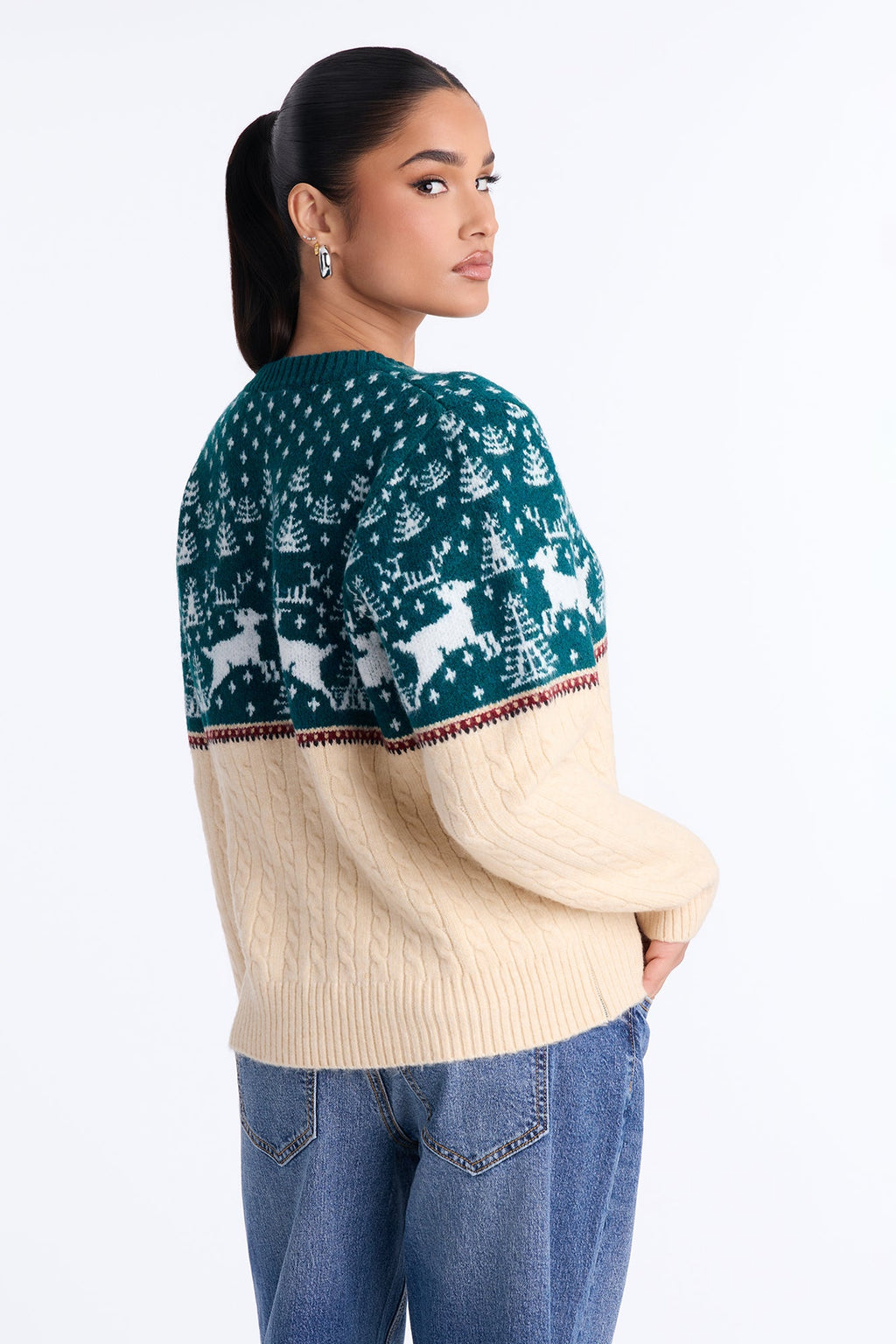 Wrapped With Love Pullover Sweater - Green/combo