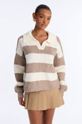 Coming Home Striped Pullover Sweater - Cream/combo