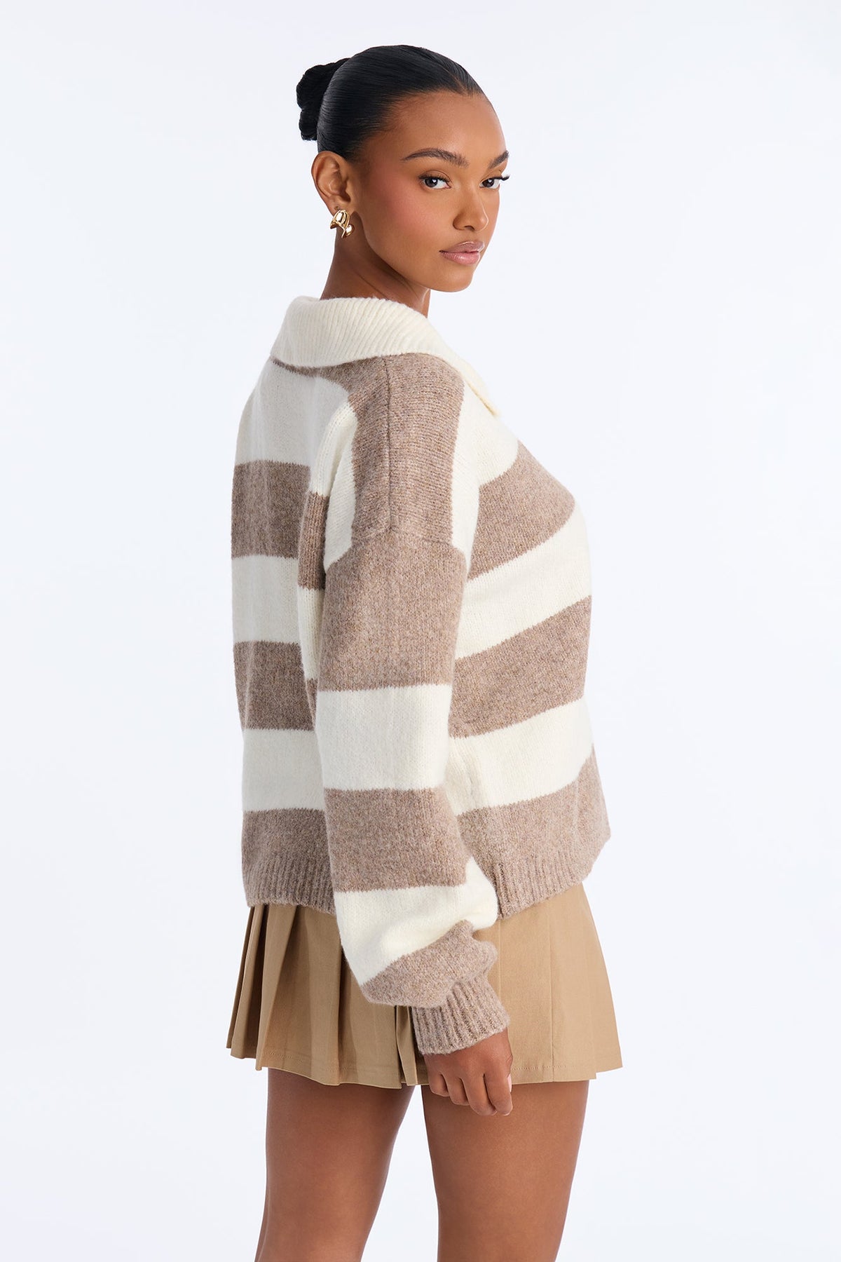 Coming Home Striped Pullover Sweater - Cream/combo