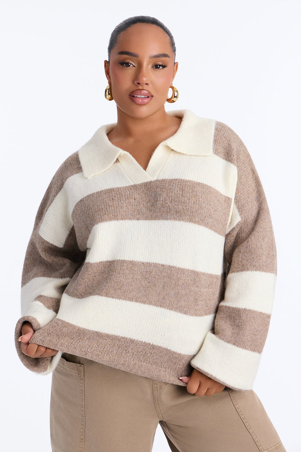Coming Home Striped Pullover Sweater - Cream/combo