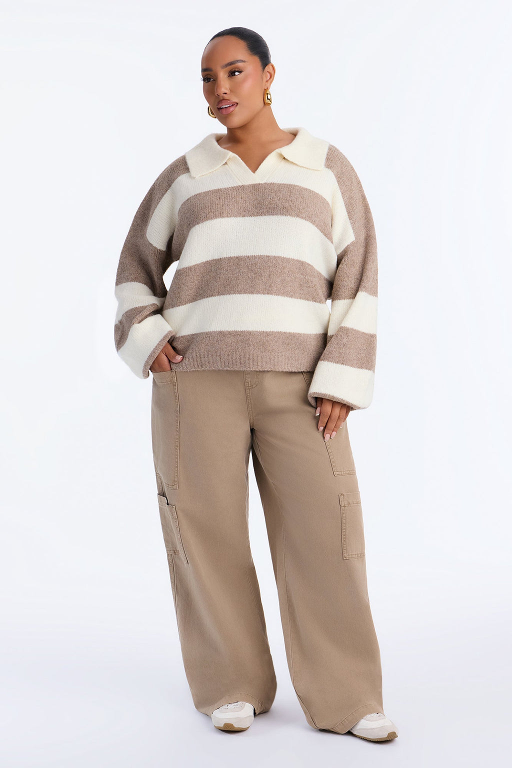 Coming Home Striped Pullover Sweater - Cream/combo