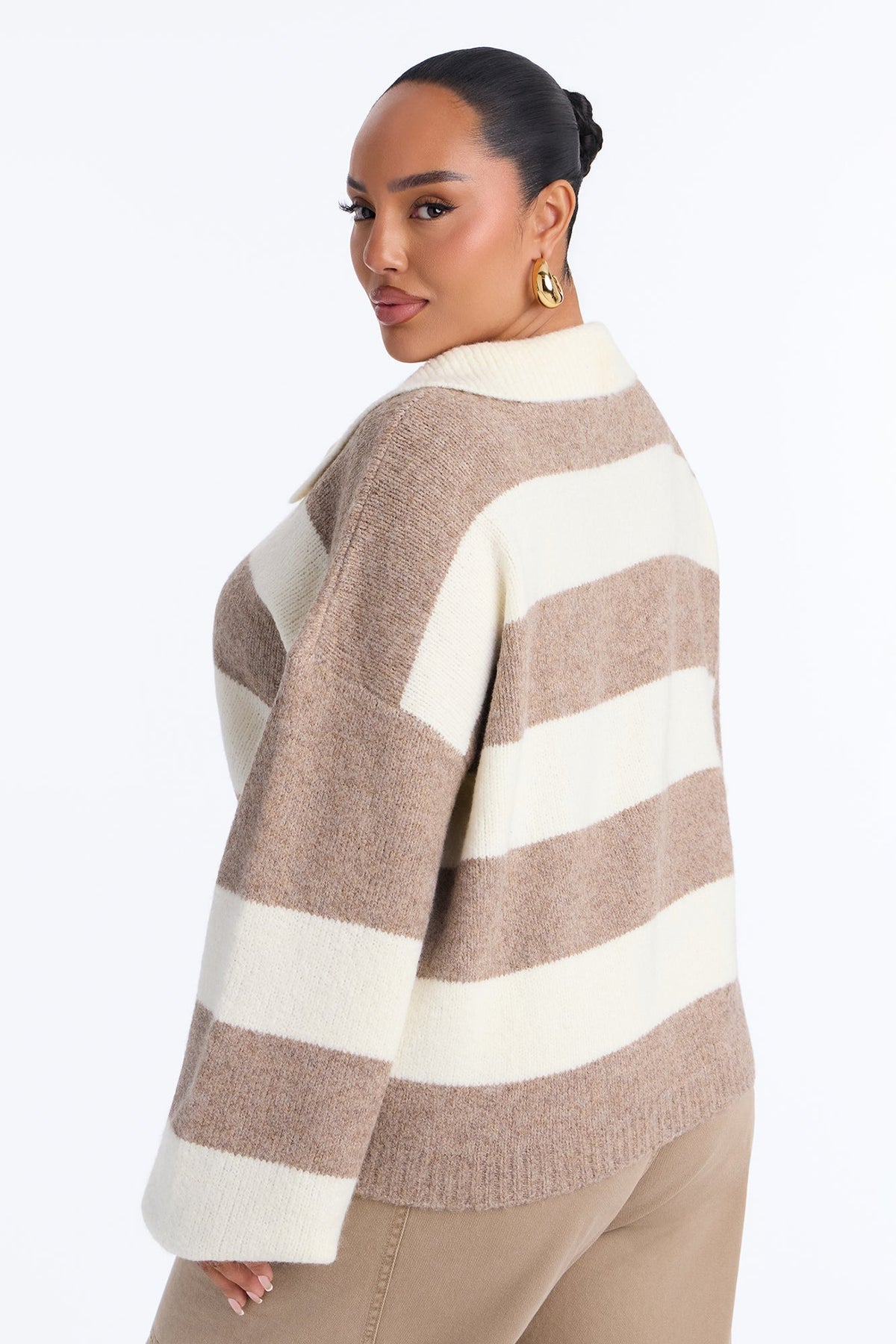 Coming Home Striped Pullover Sweater - Cream/combo