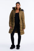 Caught In The Cold Puffer Coat - Olive