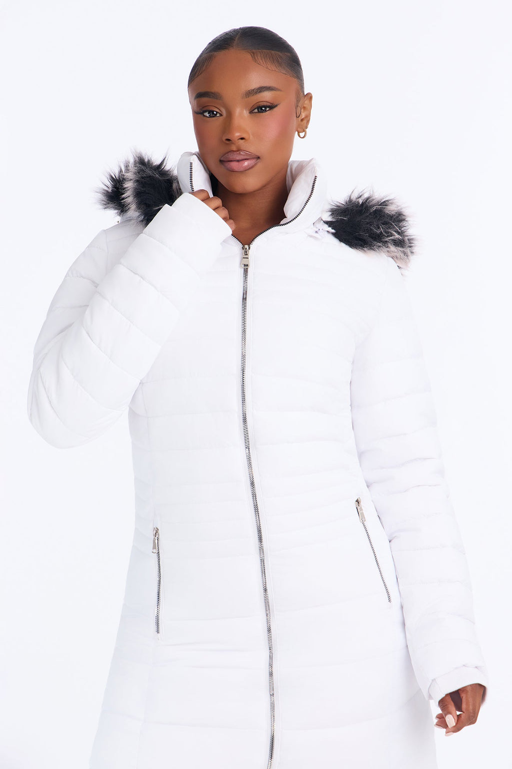 Caught In The Cold Puffer Coat - White