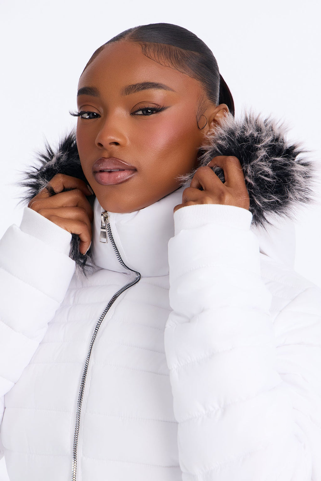 Caught In The Cold Puffer Coat - White
