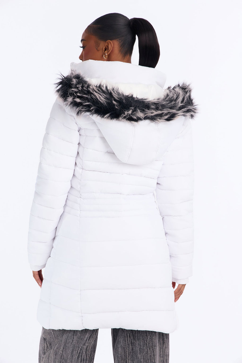 Caught In The Cold Puffer Coat - White
