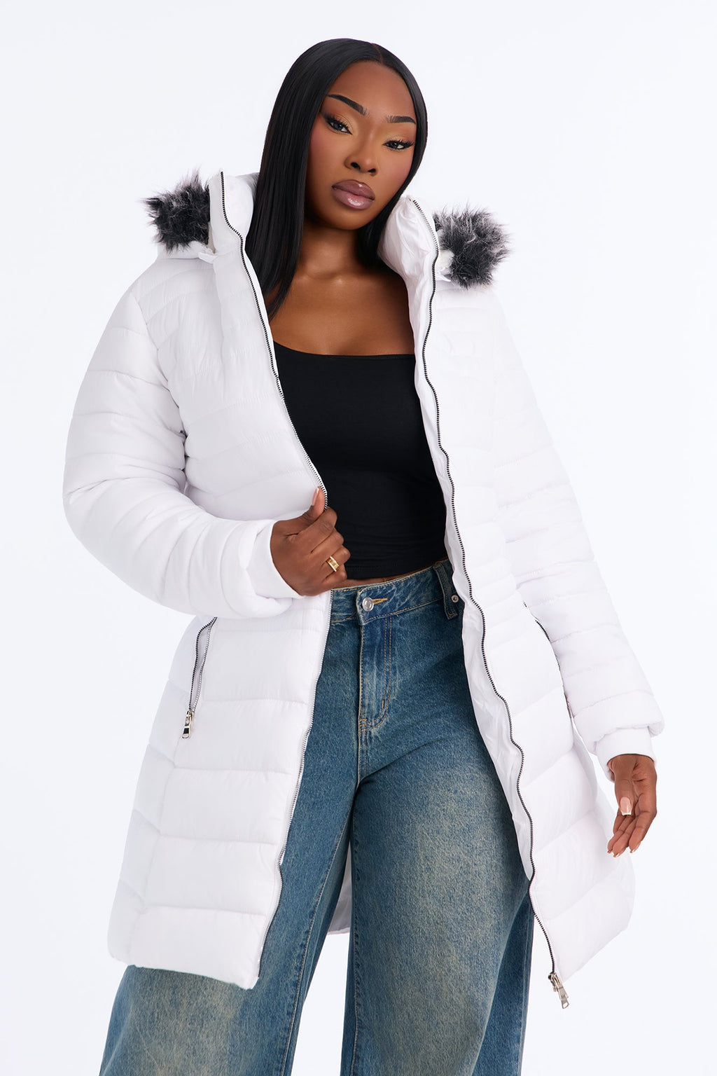 Caught In The Cold Puffer Coat - White