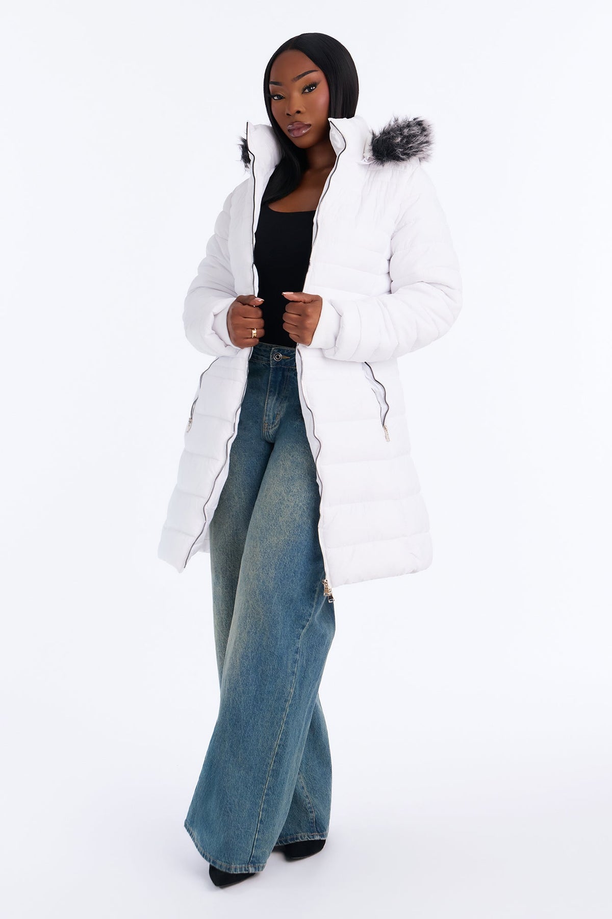 Caught In The Cold Puffer Coat - White