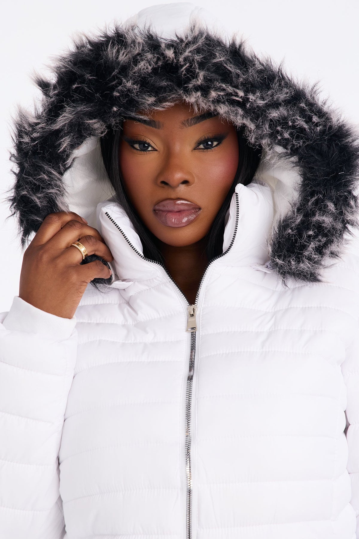 Caught In The Cold Puffer Coat - White