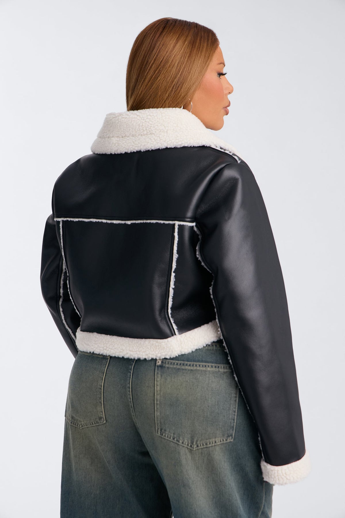 Going On Replay Faux Leather Moto Jacket - Black/combo