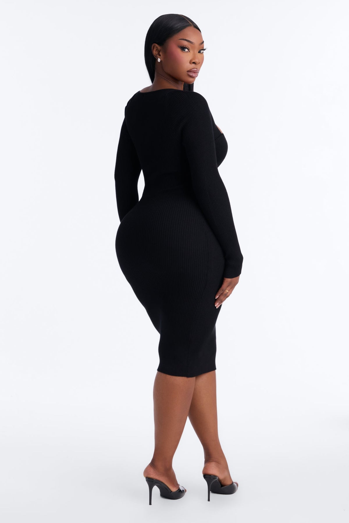 Jessie Sweater Midi Dress - Black