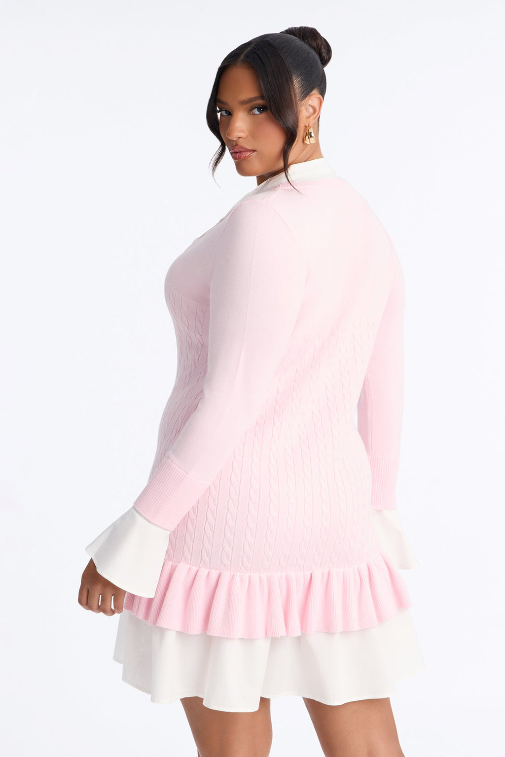 Marguax Long Sleeve Mini Dress - Pink/combo