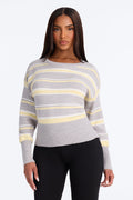 Keeping Cozy Striped Pullover Sweater - Grey/combo