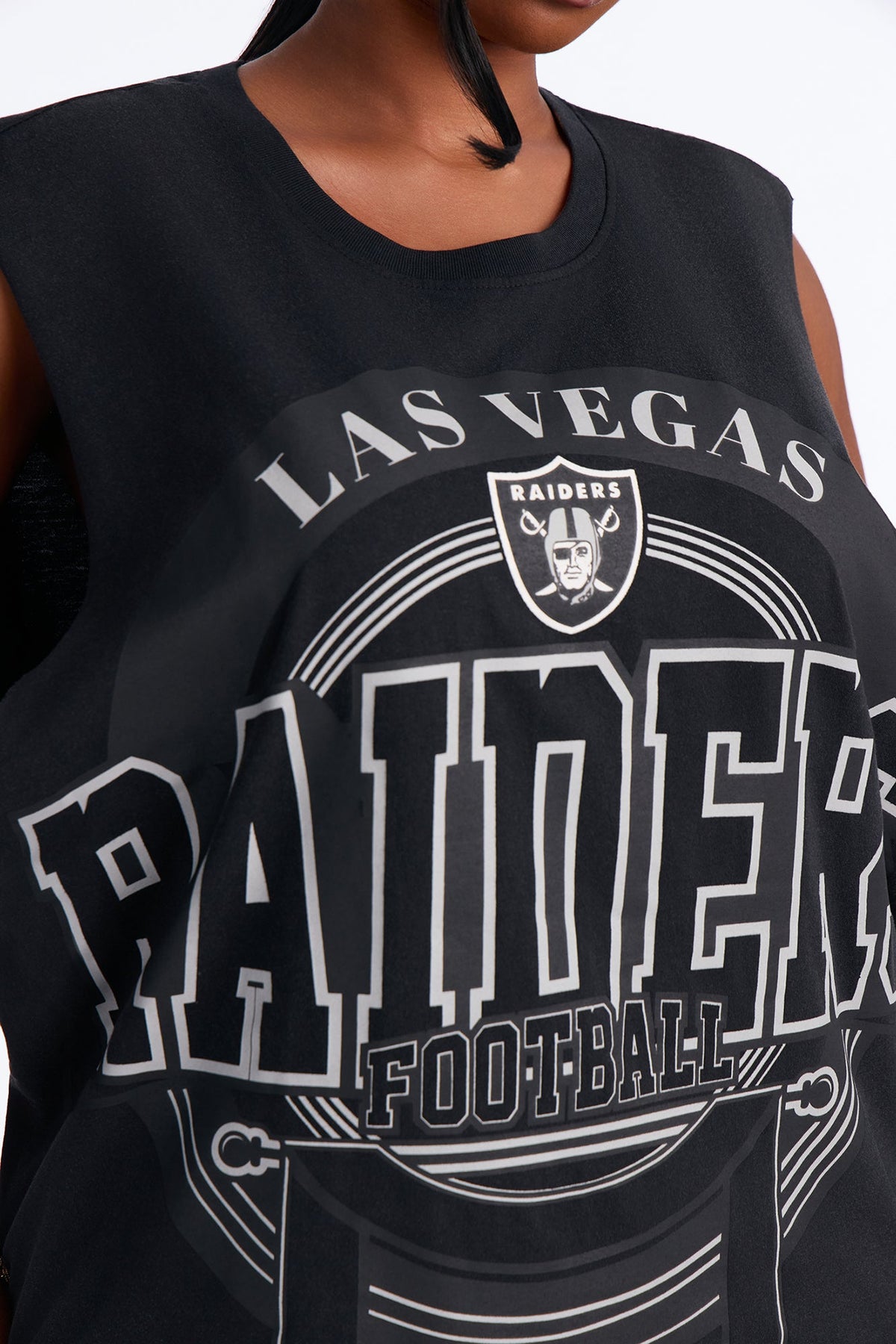 NFL Raiders Washed Muscle Tank - Black Wash