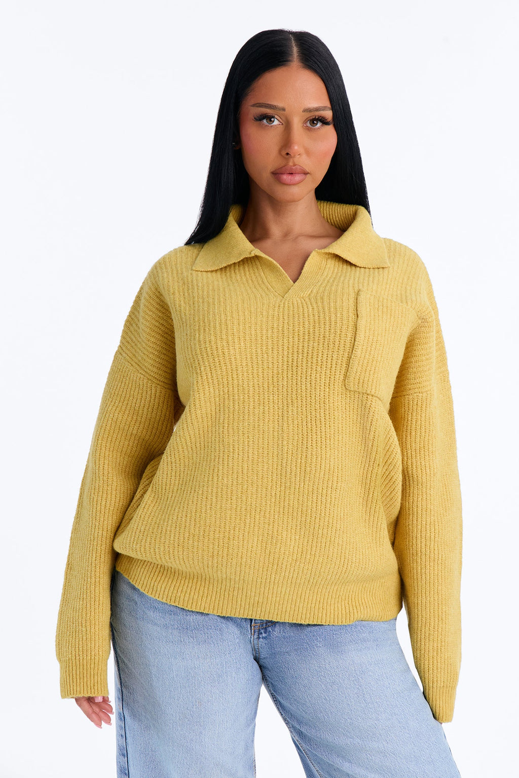 Ollie Polo Sweater - Mustard
