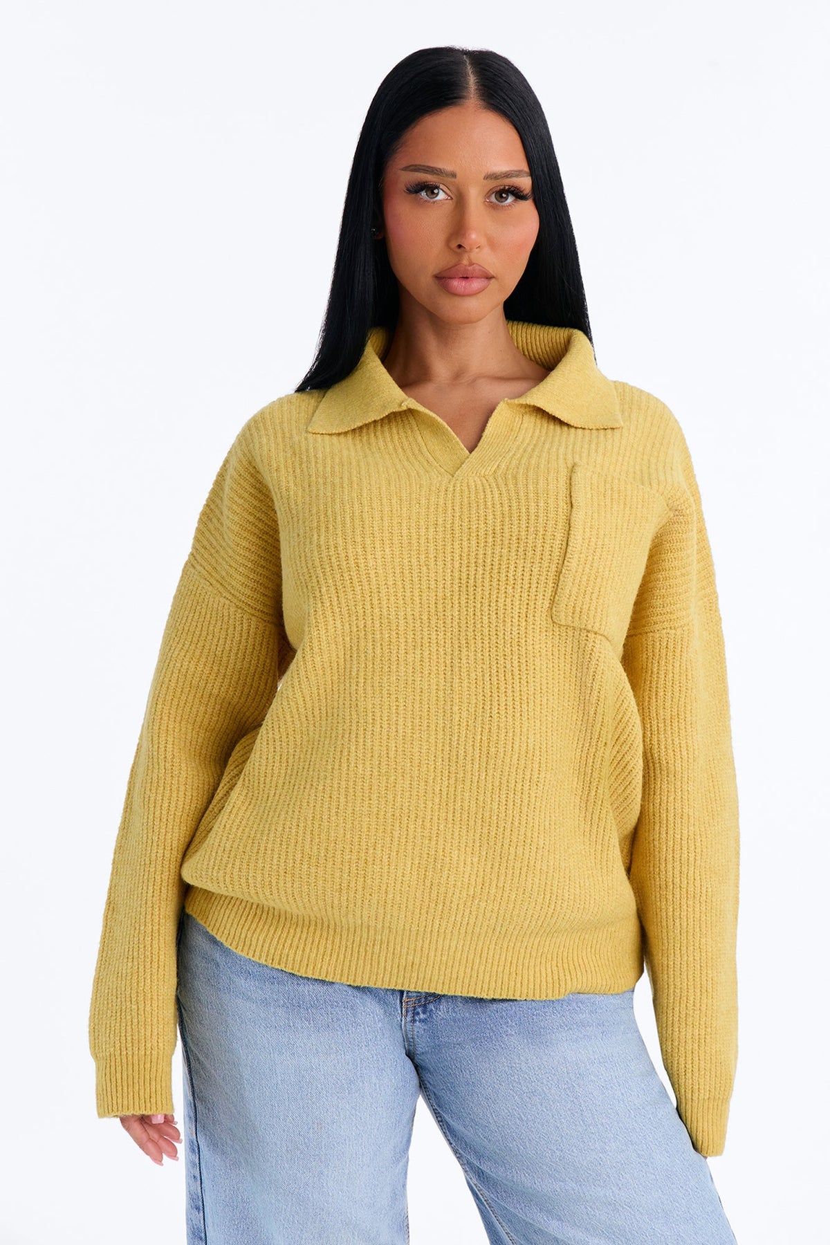 Ollie Polo Sweater - Mustard
