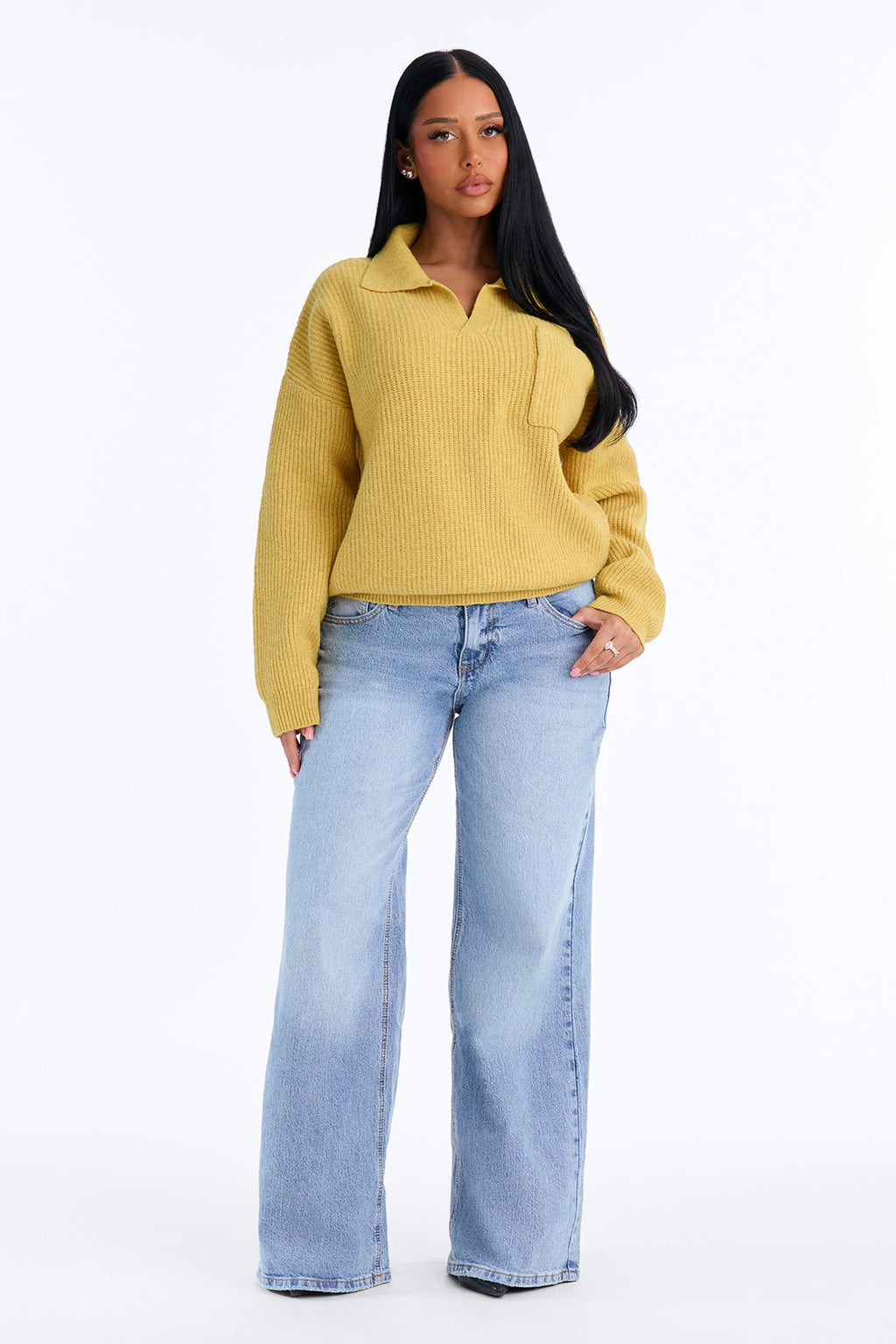 Ollie Polo Sweater - Mustard