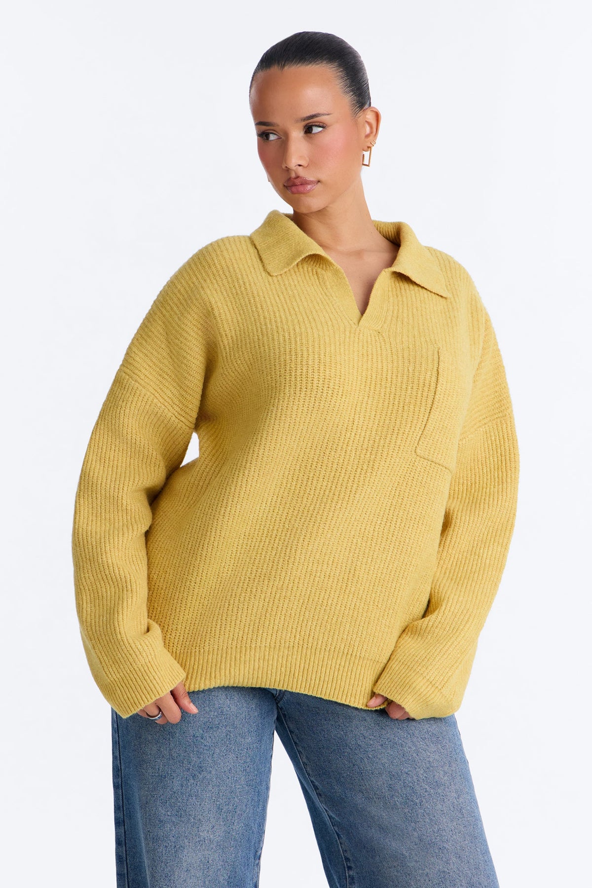 Ollie Polo Sweater - Mustard