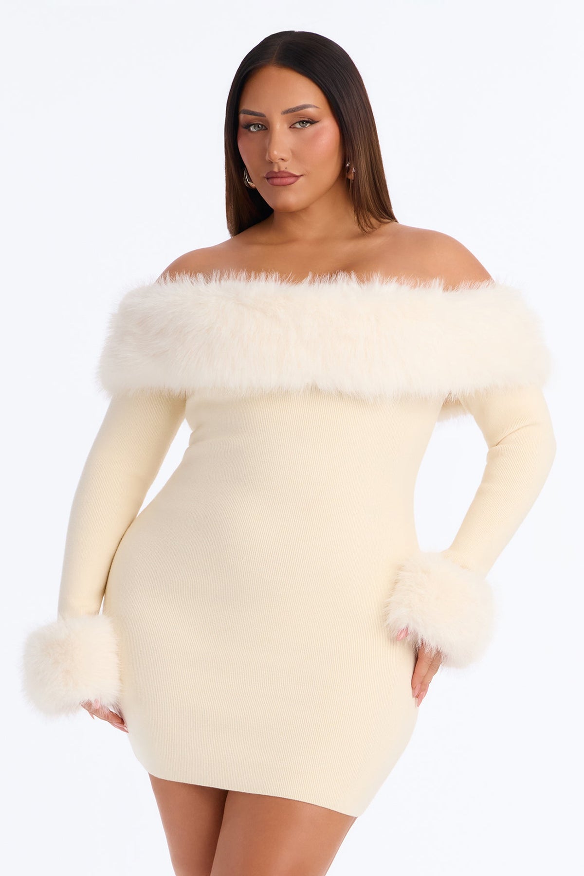 Tall So Purrfect Sweater Mini Dress - Cream