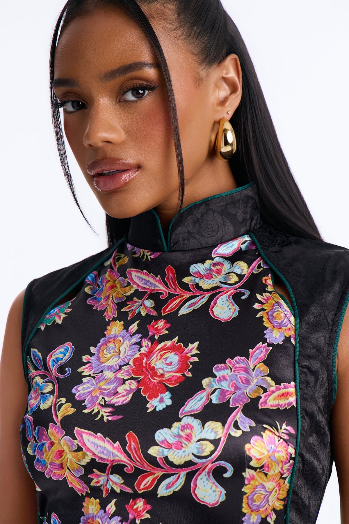 Reyna Floral Satin Mini Dress - Multi Color