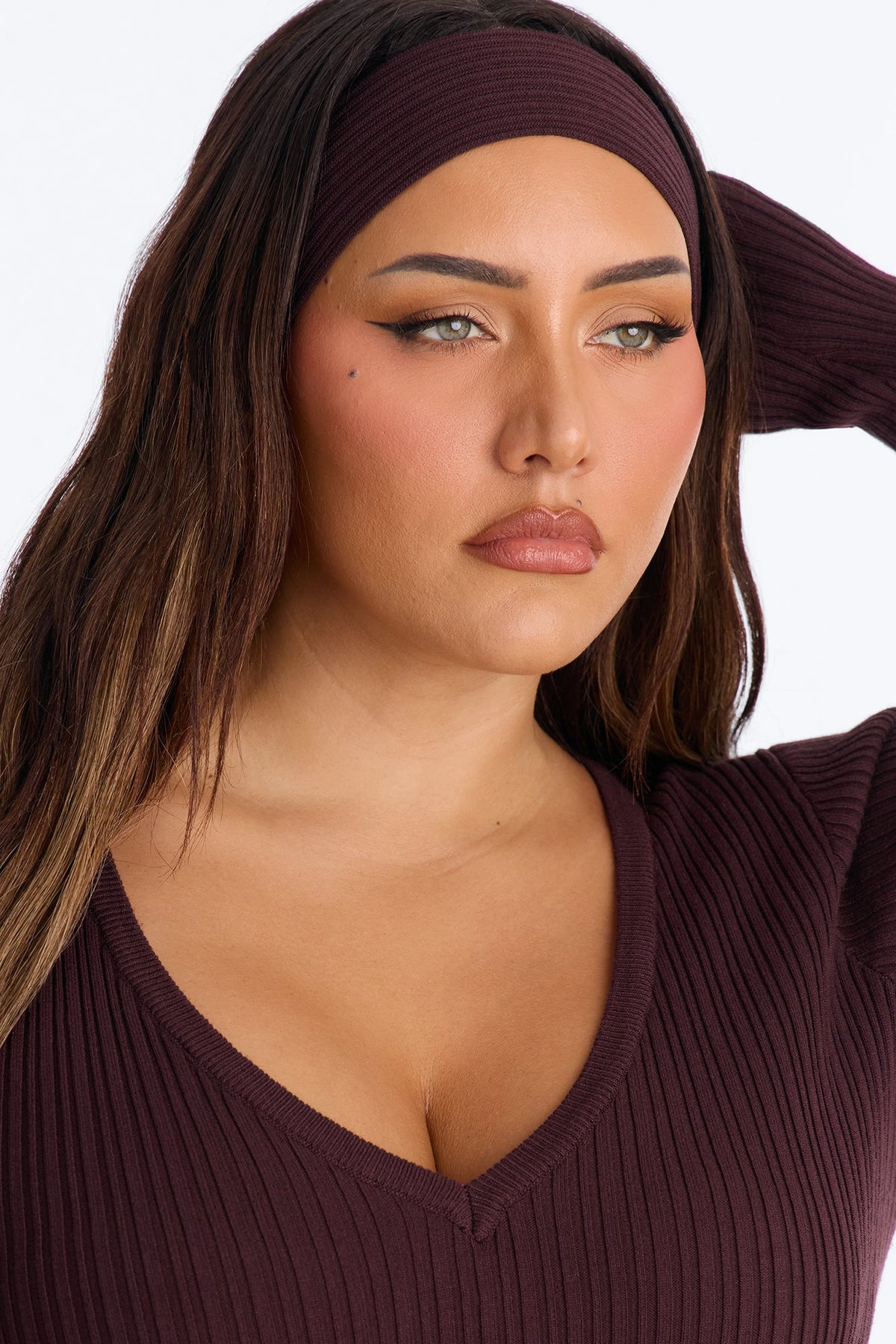 It's Giving Chic Twist Front Sweater Mini Dress - Chocolate