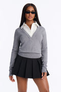 Let's Have A Debate Sweater - Heather Grey
