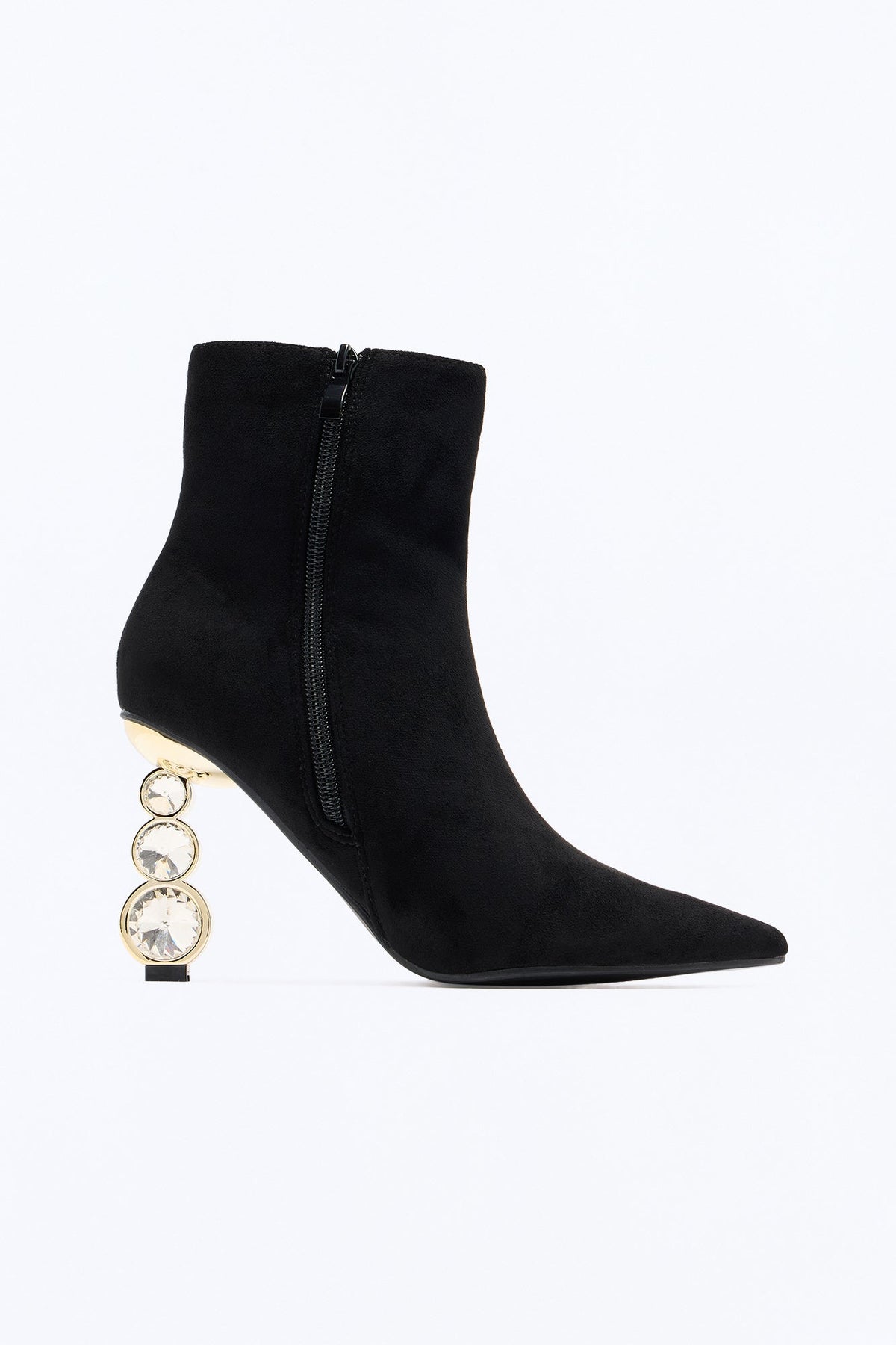 No Notes Jewel Novelty Booties - Black