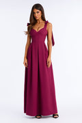 Isabelle Contrast Maxi Dress - Plum