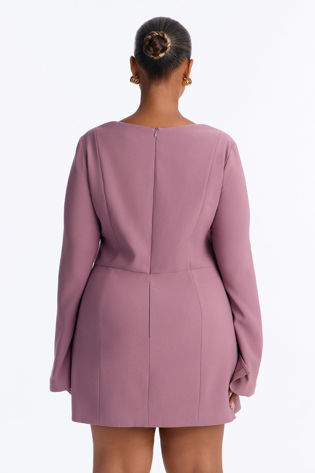 Blaire Square Neck Mini Dress - Mauve