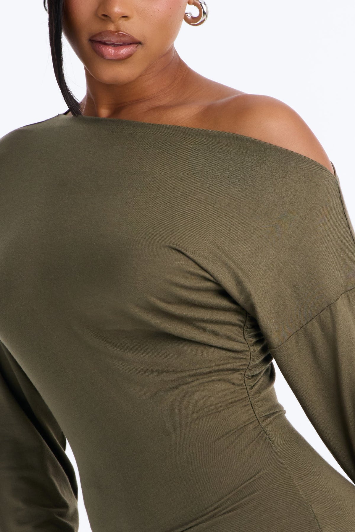 Daniella Off Shoulder Pant Set - Olive