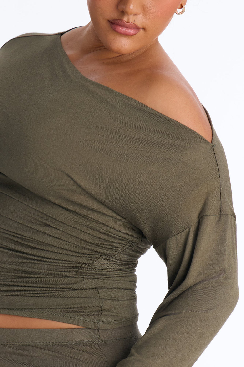 Daniella Off Shoulder Pant Set - Olive