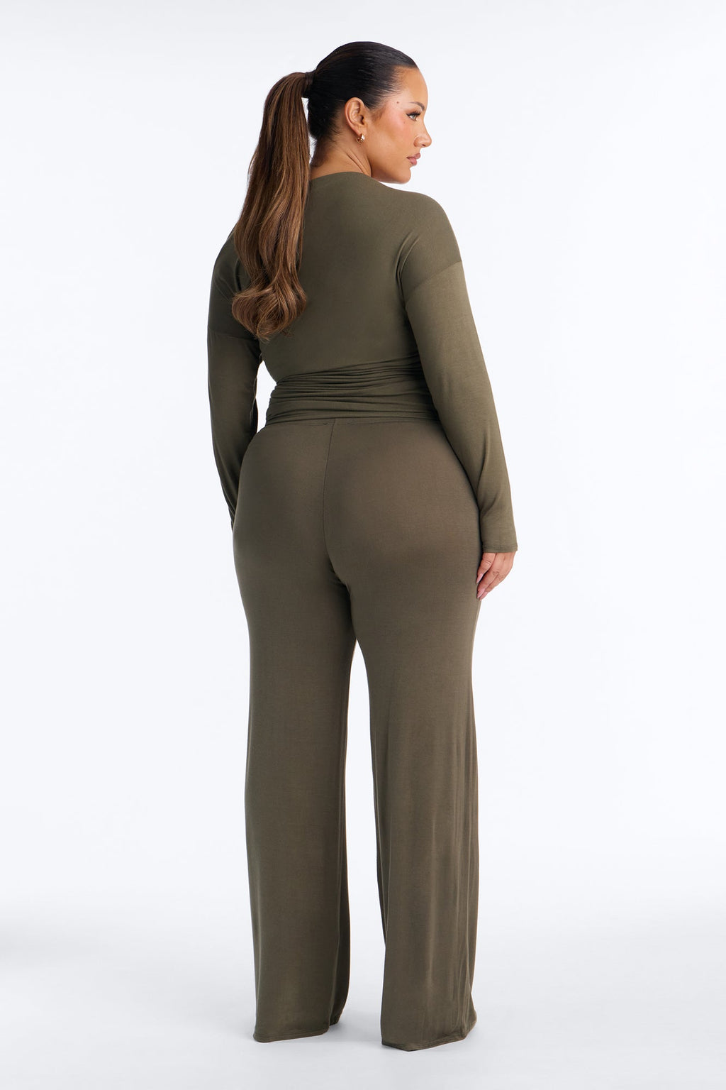 Daniella Off Shoulder Pant Set - Olive
